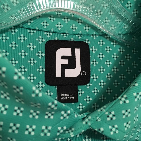 Footjoy Mens Golf Polo Shirt Sz L Green - Picture 4 of 6